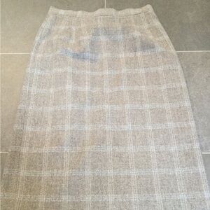 Classic Talbots plaid wool/cashmere pencil skirt, size 4P